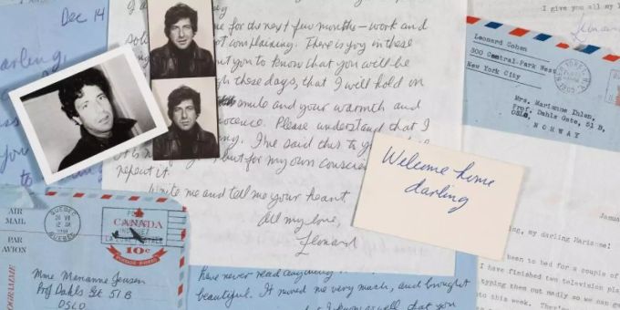 Briefe von Leonard Cohen an Marianne Ihlen. Foto: Christie's Briefe von Leonard Cohen an Marianne Ihlen. Foto: Christie's