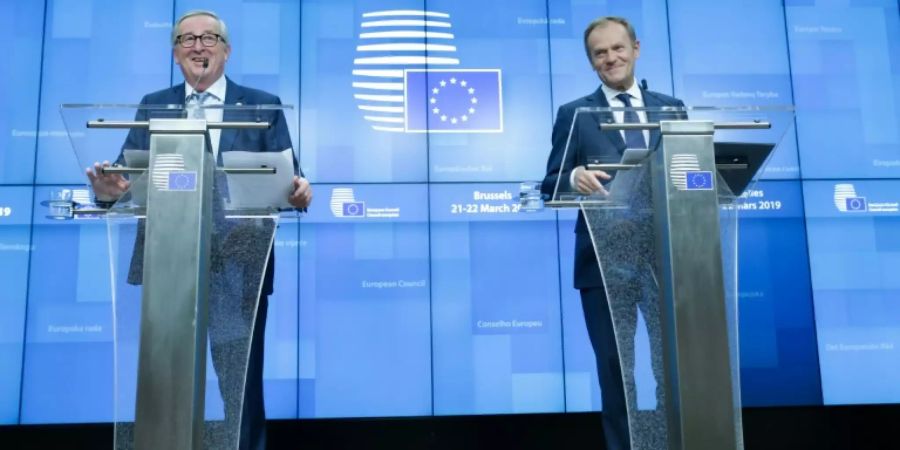 Juncker (l.) und Tusk