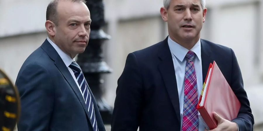 Heaton-Harris (l.) mit Brexit-Minister Barclay