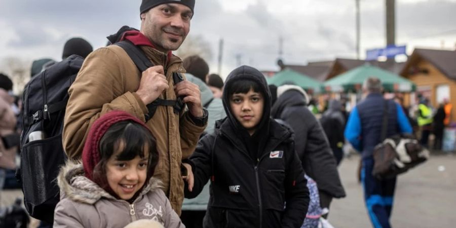 Flüchtlinge in Medyka im Osten Polens