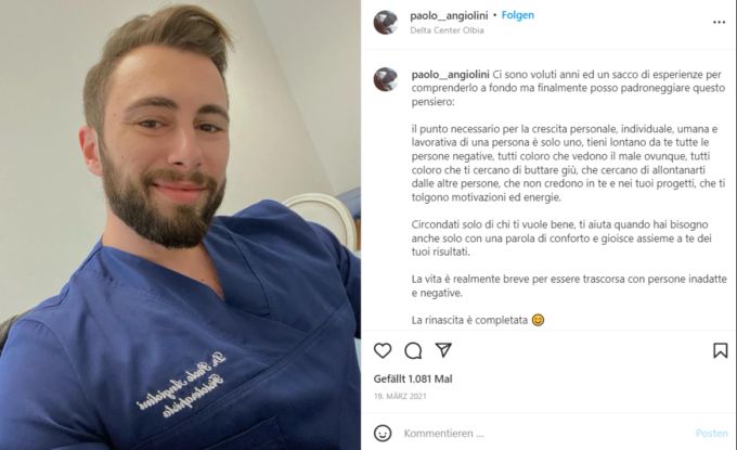 Auch Paolo hat was im Köpfchen, er ist Physiotherapeut. Paolo Angiolini Michelle Hunziker