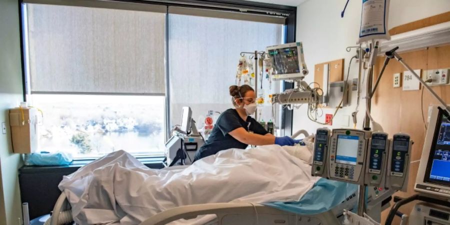 Corona-Patient in inem Krankenhaus in Massachusetts