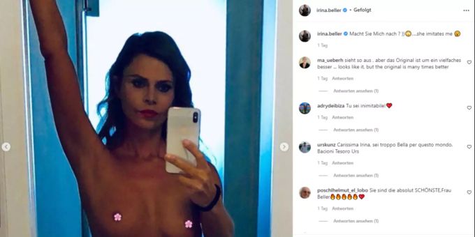 Irina Beller zeigt sich freizügig – und wird von Britney Spears nachgeahmt. Irina Beller