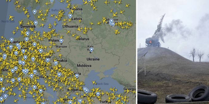 Keine Airlines mehr - So leer ist der Luftraum über der Ukraine jetzt