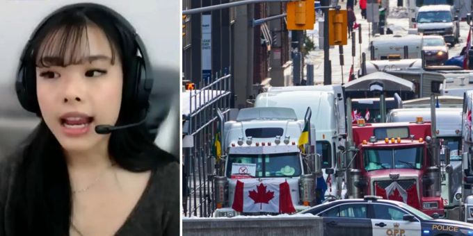 Mit Verfügung - Frau stoppt das Trucker-Tröten in Ottawa