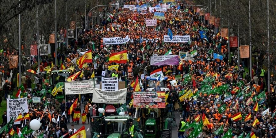 Demonstration von Landwirten in Madrid