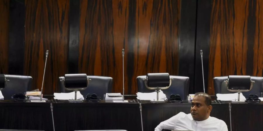 Premalal Jayasekara im Parlament