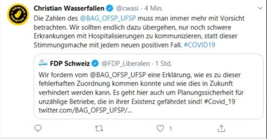 Christian Wasserfallen FDP Coronavirus