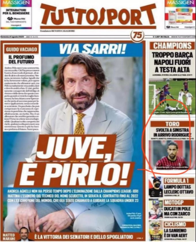 Ricardo Rodriguez sorgt für Schlagzeilen auf der Titelseit der Zeitung «Tuttosport». Ricardo Rodriguez
