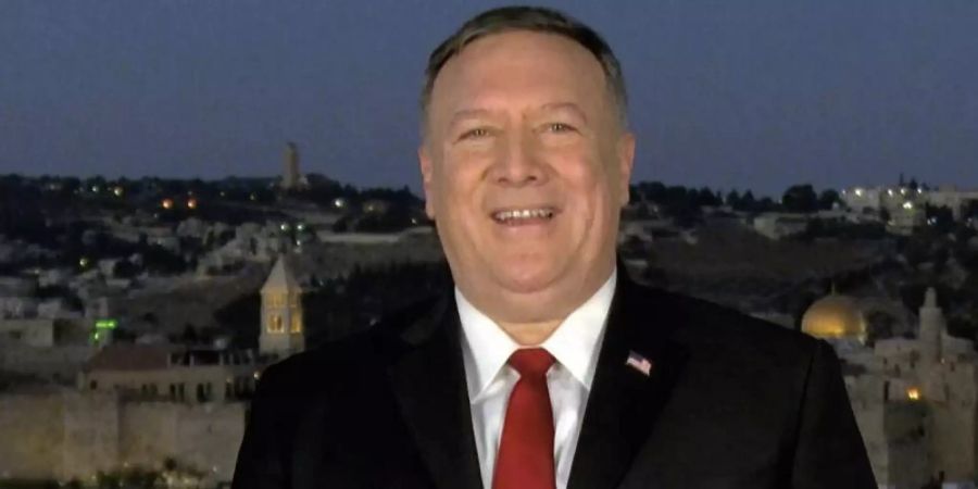 Die Ansprache von Mike Pompeo wurde in Jerusalem aufgezeichnet. Foto: Uncredited/Courtesy of the Committee on Arrangements for the 2020 RNC/AP/dpa