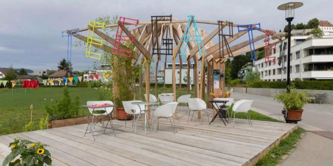 Der Pavillon im Teegarten Lenzburg. Teegarten Lenzburg