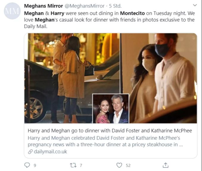 Prinz Harry und Meghan Markle liessen sich von einem Chauffeur mit Security in einem SUV zum Restaurant fahren. meghan markle