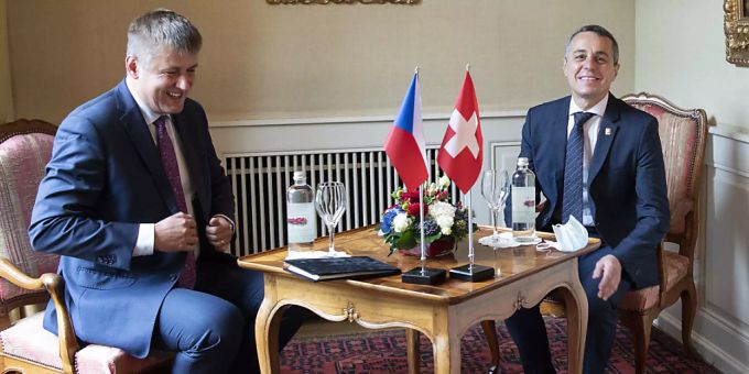 Bundesrat Ignazio Cassis hat am Dienstag den tschechischen Aussenminister Tomas Petricek zu einem Arbeitsbesuch in Bern empfangen. Ignazio Cassis