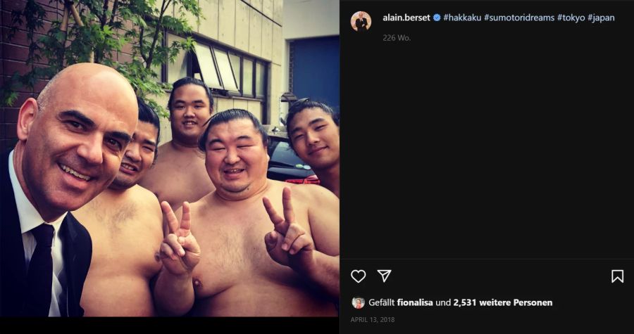 Bundesrat Alain Berset postete ein Bild seiner Japan-Reise im April 2018.