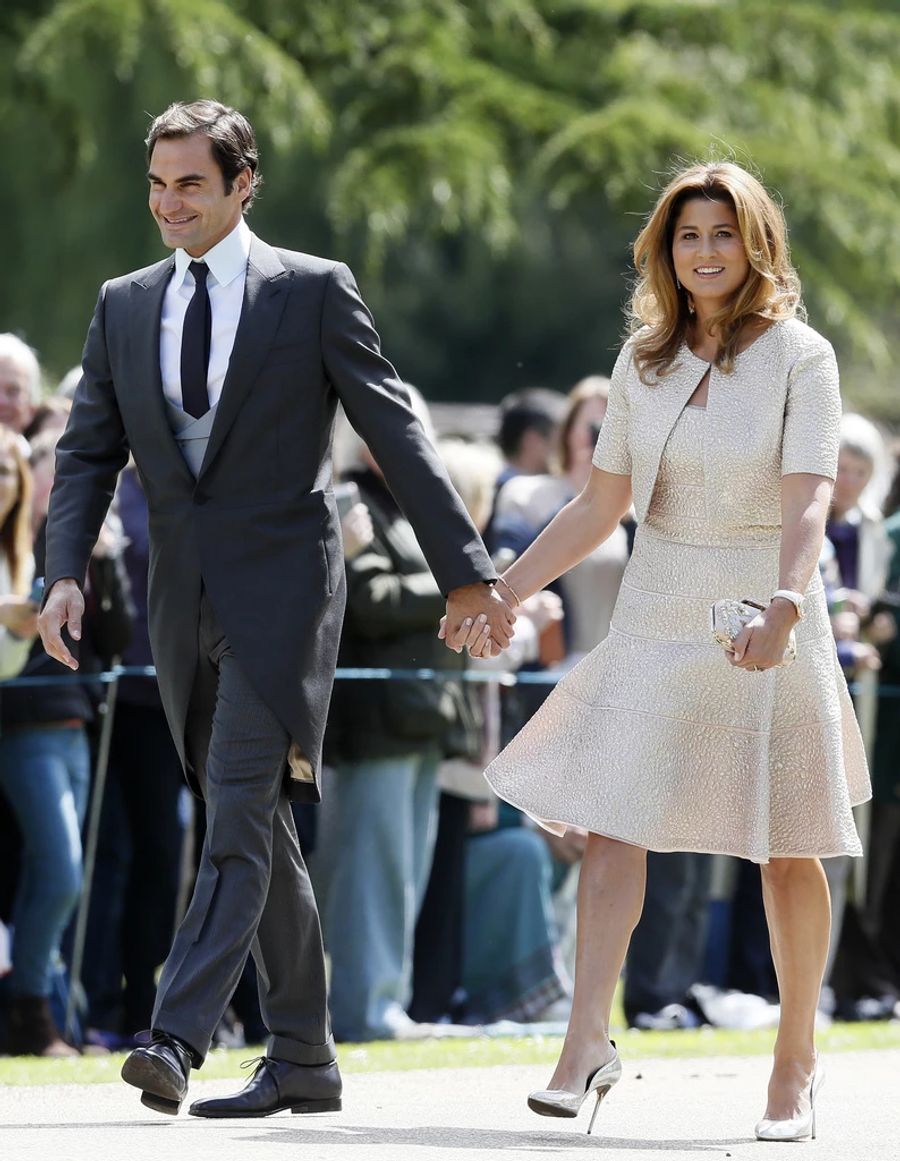 Roger Federer und Mirka Federer an der Hochzeit von Pippa Middleton im Jahr 2017.