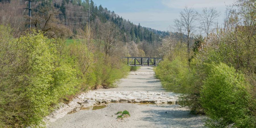 Landschaft an der Töss bei Wila, eine Gemeinde im Tösstal des Bezirks Pfäffikon.