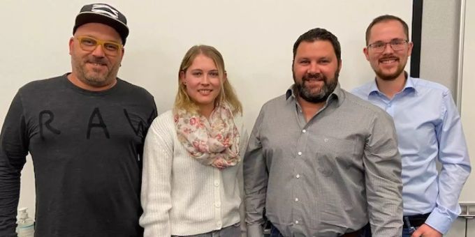 Der Vorstand der SVP Gossau-Arnegg (v.l.): Andreas Oberholzer, Anita Führer, Markus Rosenberger, Pascal Führer. Es fehlt Daniel Baldegger. SVP Gossau-Arnegg Vorstand