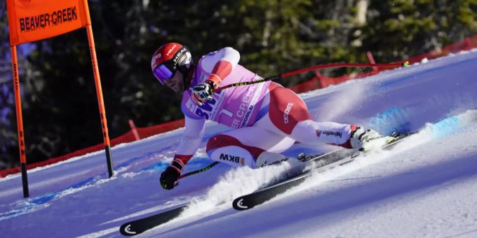 Beat Feuz im Mittwochs-Training auf der Renn-Piste in Beaver Creek. Beaver Creek