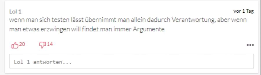 Dieser User findet, Djokovic brauche sich nicht impfen zu lassen. Er könne sich ja testen.