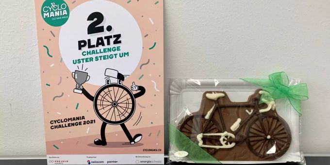 Uster erzielt den zweiten Platz in der Cyclomania-Challenge 2021.