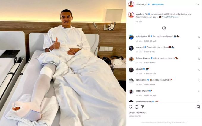 Manuel Akanji schmunzelt nach seiner Knie-Operation. Manuel Akanji