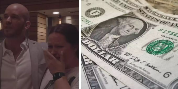 Das Trinkgeld rührt die Kellnerin zu Tränen. Trinkgeld