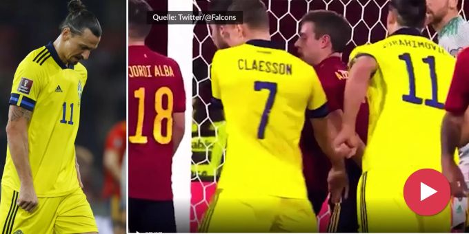 Zlatan im Glück - Ibra streckt Spanien-Star brutal nieder – nur Gelb!