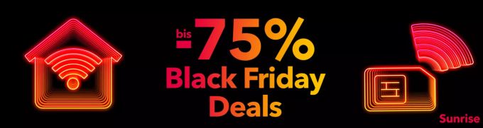 Bis zu 75% Rabatt bei Sunrise + bis zu CHF 50.- Cashback. Rabattcorner