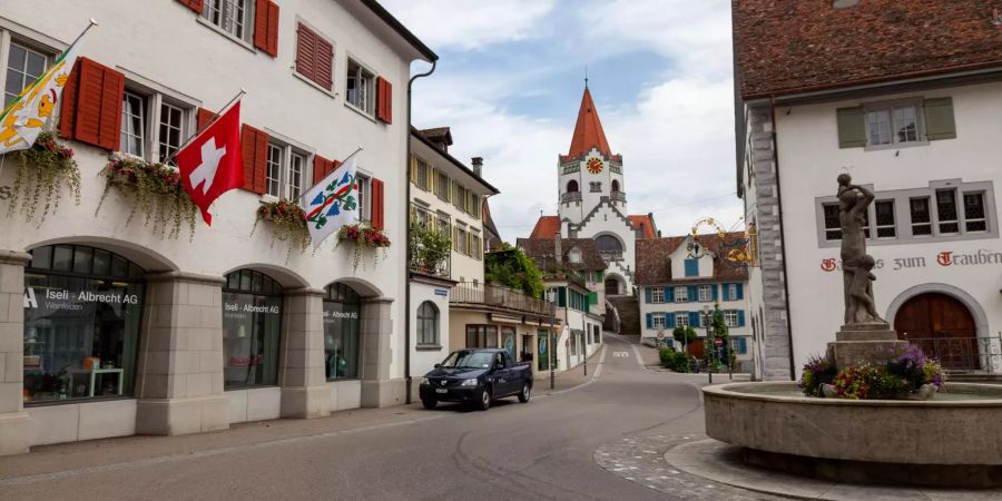 Aussicht auf die Altstadt und die ev. Kirchgemeinde in Weinfelden.