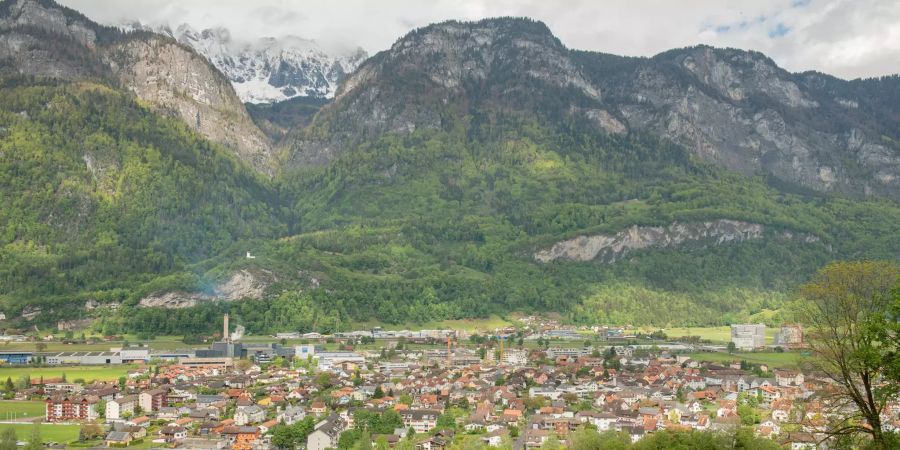 Ortsübersicht der Gemeinde Flums im Kanton St. Gallen.