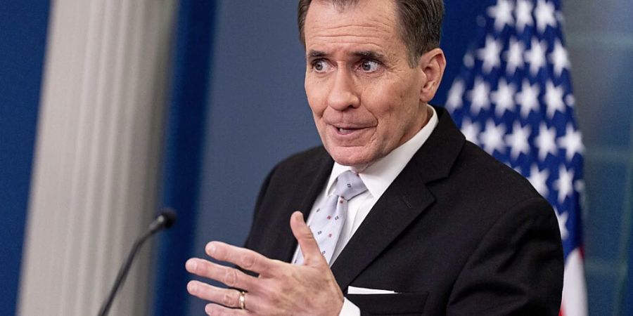 John Kirby, Kommunikationsdirektor des Nationalen Sicherheitsrats im Weissen Haus, spricht während einer Pressekonferenz im Weissen Haus. Foto: Andrew Harnik/AP/dpa