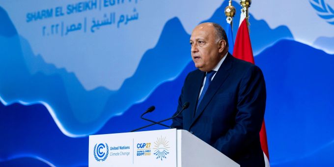 Samih Schukri ist der Aussenminister von Ägypten und COP-Präsident. Samih Schukri ist der Aussenminister von Ägypten und COP-Präsident.