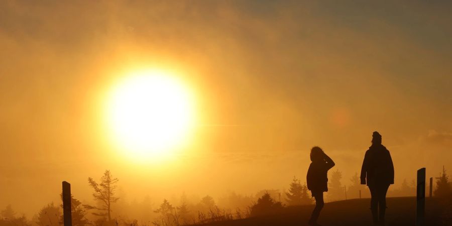 Der Harzgipfel Brocken hat Wanderern am frühen Sonntagmorgen 0,5 Grad beschert.