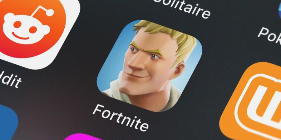 Logo Icon Fortnite Nahaufnahme Bildschirm