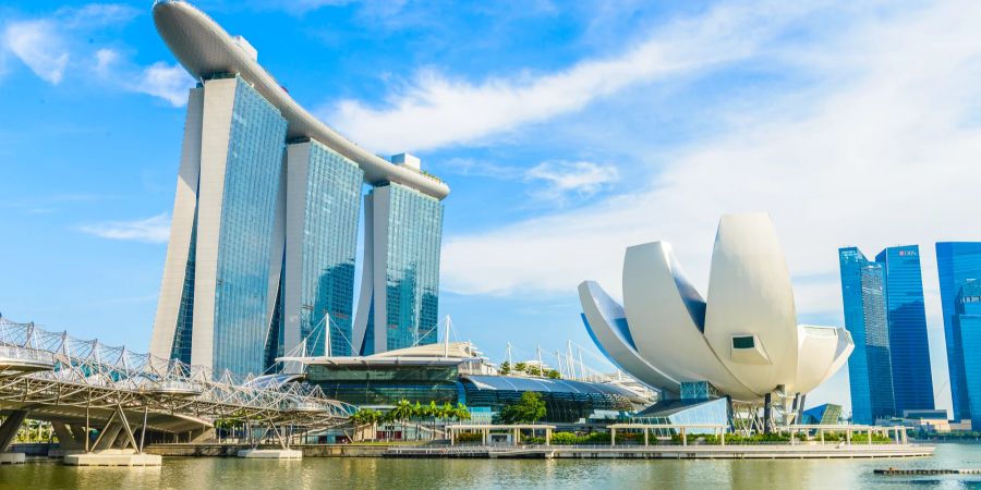 Das Marina Bay Sands resort hotel in Singapur.