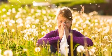 Mädchen Blumenwiese Pollen Taschentuch