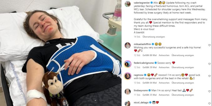 Valerie Grenier meldet sich mit einer schlechten Nachricht aus dem Spitalbett. Valerie Grenier