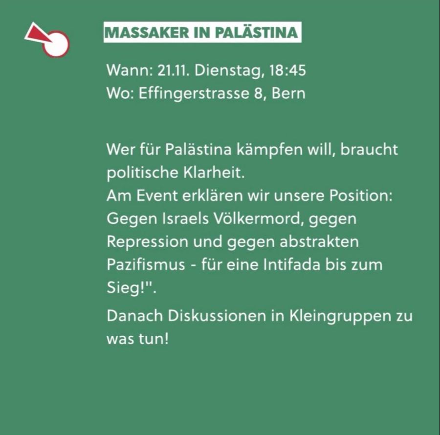 Die Kommunisten fordern eine «Intifada bis zum Sieg».