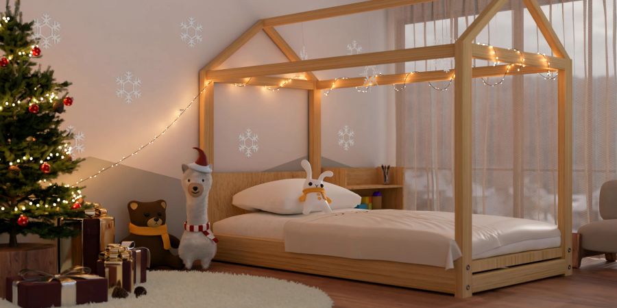 Ein selbstgebautes Hausbett ist ein optisches Highlight in jedem Kinderzimmer.