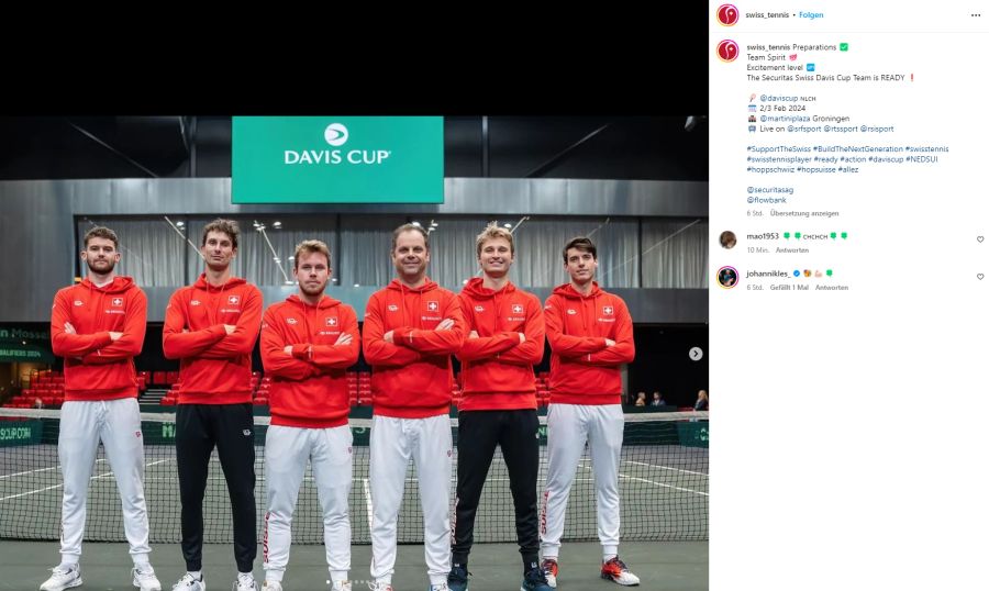 Mit diesem Team will sich das Schweizer Team für die Davis-Cup-Finalrunde 2024 qualifizieren.