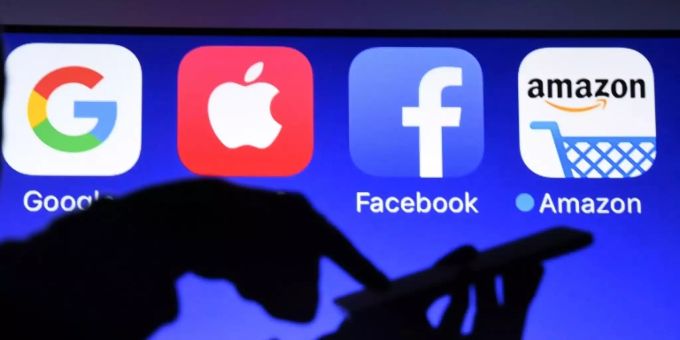 Symbole grosser Internet- und Technologiekonzerne. kanada digitalsteuer