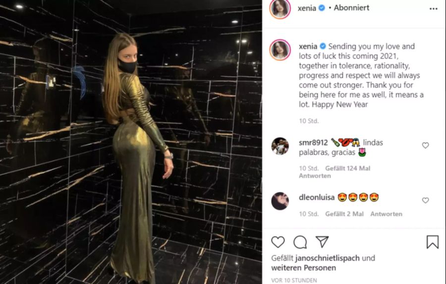 Influencerin Xenia Tchoumi feierte mit ihrem Freund in Dubai.