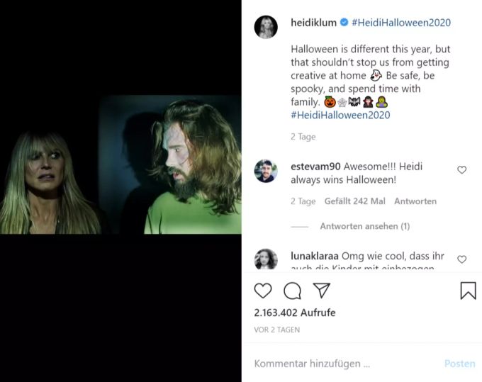 Ein Ausschnitt aus dem gruseligen Halloween-Video von Heidi Klum. Heidi Klum