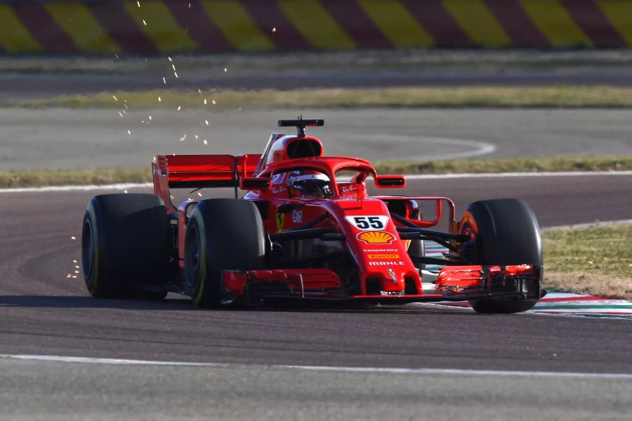 Carlos Sainz am Steuer des Ferrari SF-71H.