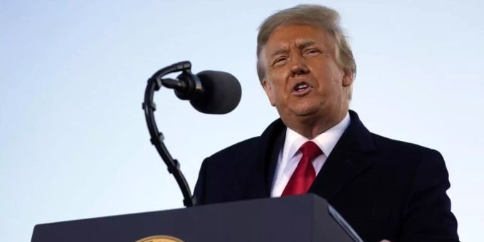 Donald Trump bei seinem lezten öffentlichen Auftritt als Präsident der USA. Foto: Manuel Balce Ceneta/AP/dpa Donald Trump bei seinem lezten öffentlichen Auftritt als Präsident der USA. Foto: Manuel Balce Ceneta/AP/dpa