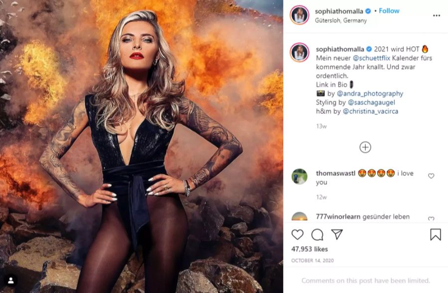 Sophia Thomalla hat auf Instagram über 1,4 Millionen Follower.