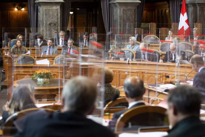 Die Ständeräte debattieren während einer Session. Ständerat