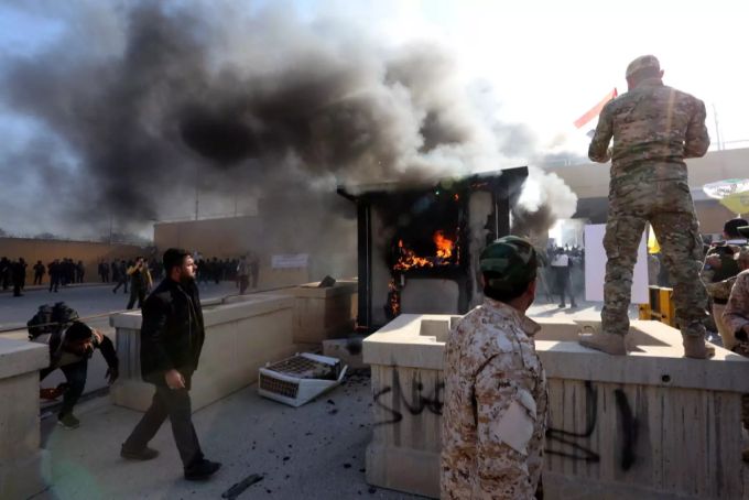 Die US-Botschaft in Bagdad war Ende Dezember von Irakern angegriffen worden. iran