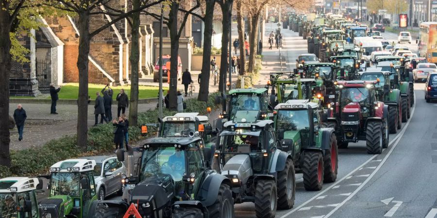 Landwirte demo Traktoren hamburg