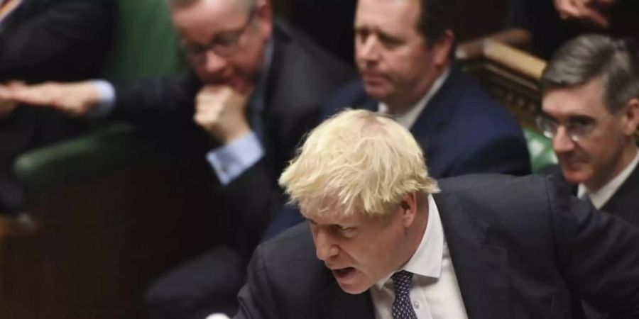 Premierminister Boris Johnson bei den wöchentlichen «Prime Ministers Questions» im Unterhaus. Foto: Jessica Taylor/House of Commons/AP/dpa